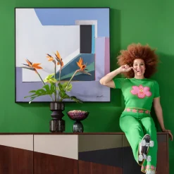 KARE Design Taulut*Abstract Shapes Kehystetty Taulu, Liila 113x113cm