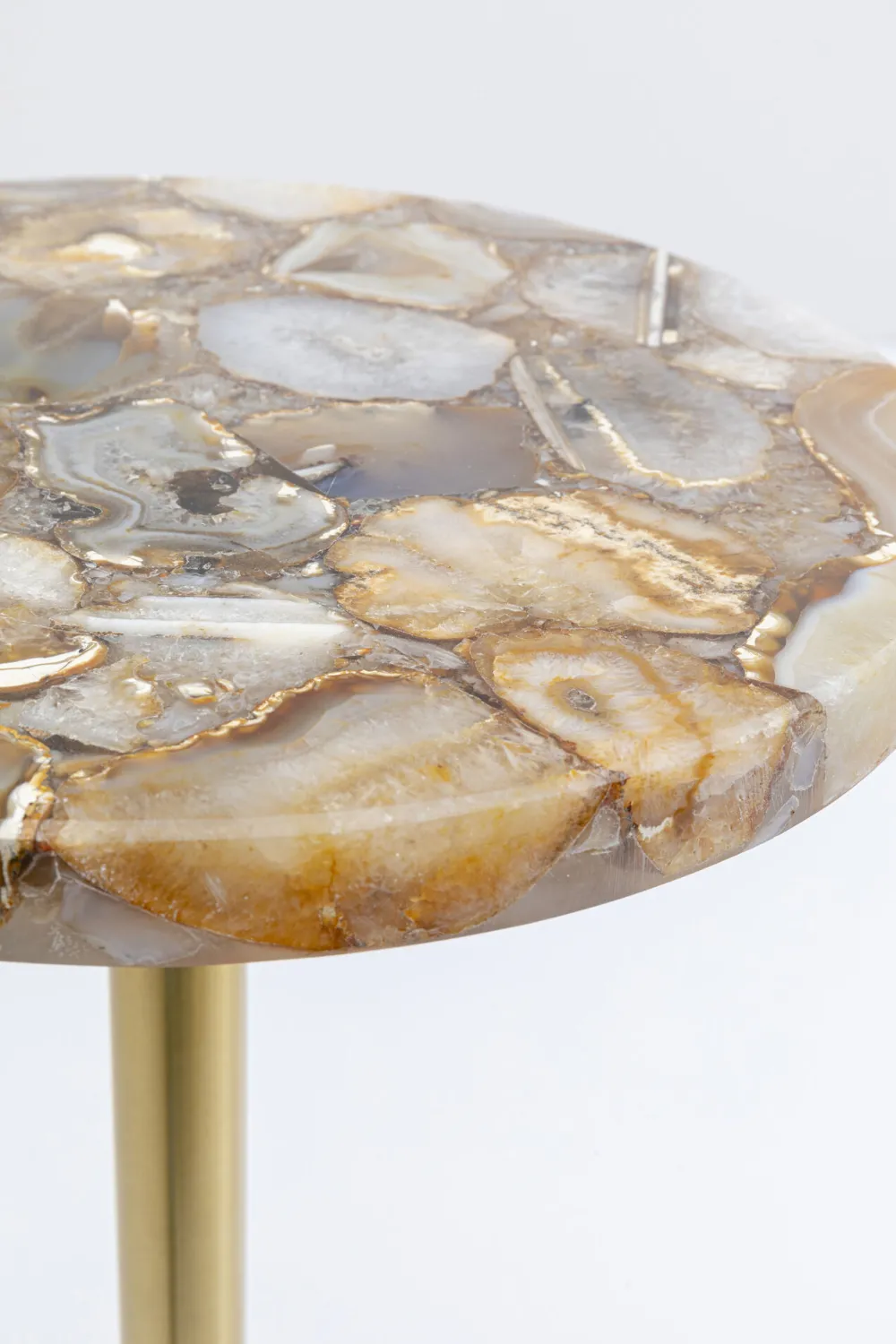 KARE Design Sohvapöydät*Agate Base Sivupöytä, Luonnonkivi, Metalli Ø25cm