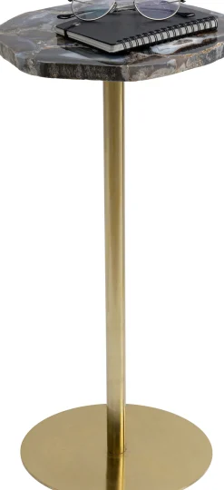 KARE Design Sohvapöydät*Agate Sivupöytä, Luonnonkivi, Metalli Ø25cm