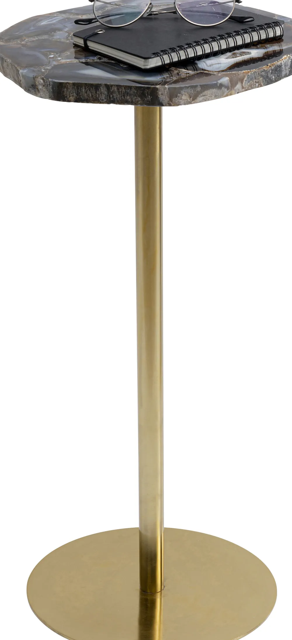 KARE Design Sohvapöydät*Agate Sivupöytä, Luonnonkivi, Metalli Ø25cm