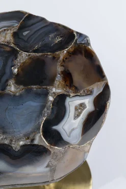 KARE Design Sohvapöydät*Agate Sivupöytä, Luonnonkivi, Metalli Ø25cm