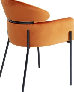 KARE Design Tuolit*Alexia Tuoli Käsinojilla, Samettia, Oranssi