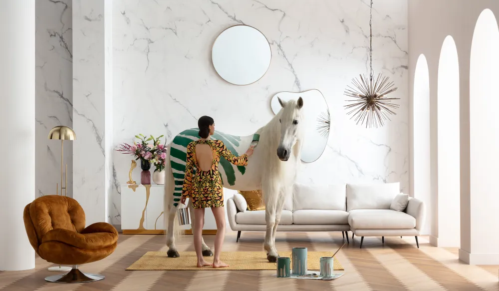 KARE Design Kulmasohvat*Amalfi Kulmasohva - Kermanvärinen, Oikea 275cm