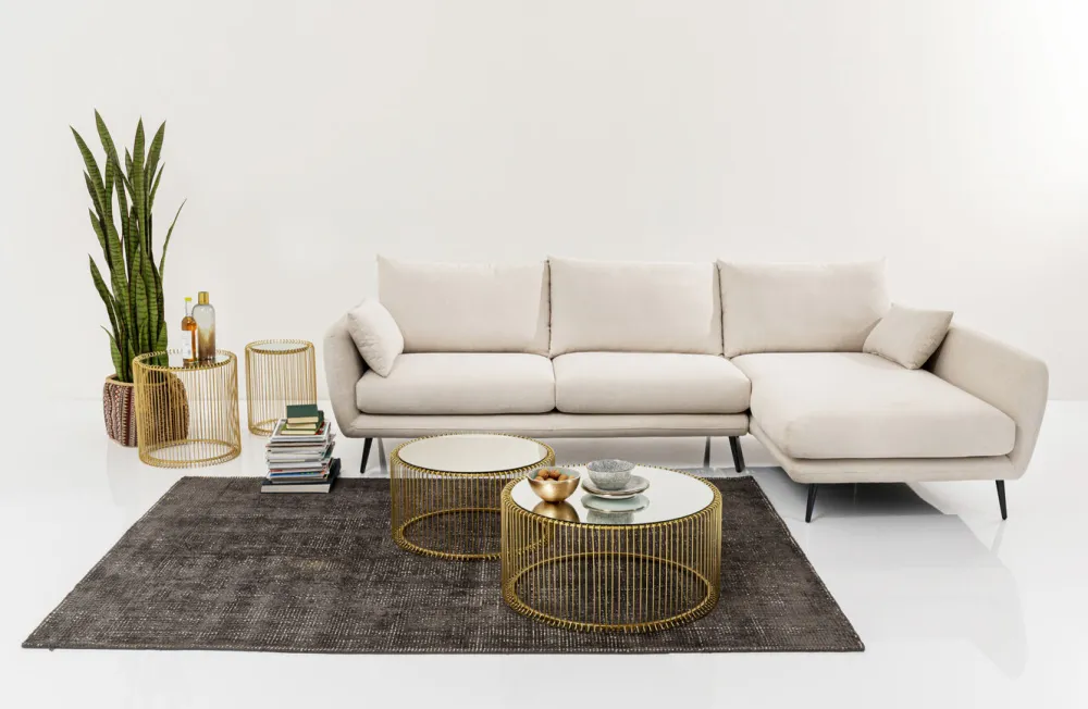 KARE Design Kulmasohvat*Amalfi Kulmasohva - Kermanvärinen, Oikea 275cm