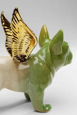 KARE Design Koriste-Esineet*Angel Wings Dog - Enkelikoira Koriste-esine, Vihreä Ja Sininen 2-setti