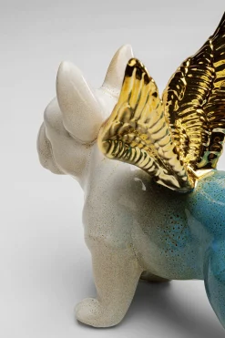 KARE Design Koriste-Esineet*Angel Wings Dog - Enkelikoira Koriste-esine, Vihreä Ja Sininen 2-setti