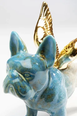KARE Design Koriste-Esineet*Angel Wings Dog - Enkelikoira Koriste-esine, Vihreä Ja Sininen 2-setti
