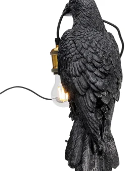 KARE Design Pöytävalaisimet*Animal Crow Varis Pöytävalaisin, Matta Musta 34cm