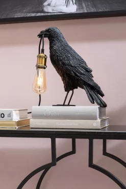 KARE Design Pöytävalaisimet*Animal Crow Varis Pöytävalaisin, Matta Musta 34cm