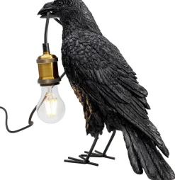 KARE Design Pöytävalaisimet*Animal Crow Varis Pöytävalaisin, Matta Musta 34cm