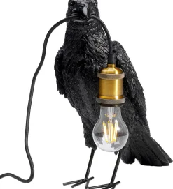 KARE Design Pöytävalaisimet*Animal Crow Varis Pöytävalaisin, Matta Musta 34cm