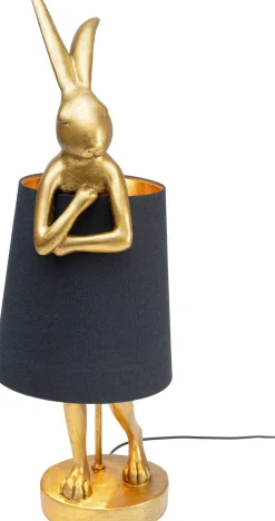 KARE Design Pöytävalaisimet*Animal Rabbit Pupu Pöytävalaisin, Pupulamppu, Kulta/musta 68cm