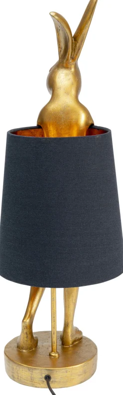 KARE Design Pöytävalaisimet*Animal Rabbit Pupu Pöytävalaisin, Pupulamppu, Kulta/musta 68cm