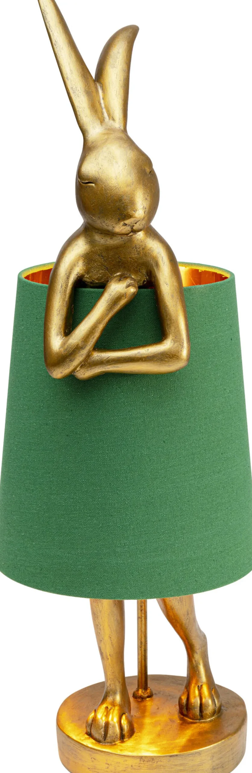 KARE Design Pöytävalaisimet*Animal Rabbit Pupu Pöytävalaisin, Pupulamppu, Kulta/vihreä 68cm