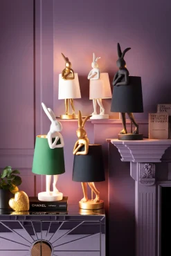 KARE Design Pöytävalaisimet*Animal Rabbit Pupu Pöytävalaisin, Pupulamppu, Kulta/vihreä 68cm