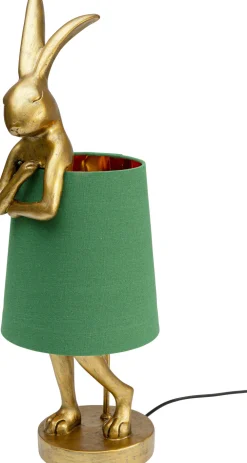 KARE Design Pöytävalaisimet*Animal Rabbit Pupu Pöytävalaisin, Pupulamppu, Kulta/vihreä 68cm
