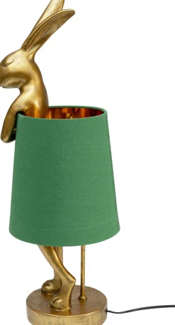 KARE Design Pöytävalaisimet*Animal Rabbit Pupu Pöytävalaisin, Pupulamppu, Kulta/vihreä 68cm