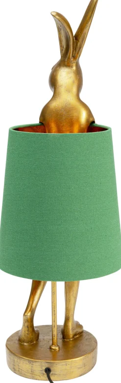 KARE Design Pöytävalaisimet*Animal Rabbit Pupu Pöytävalaisin, Pupulamppu, Kulta/vihreä 68cm