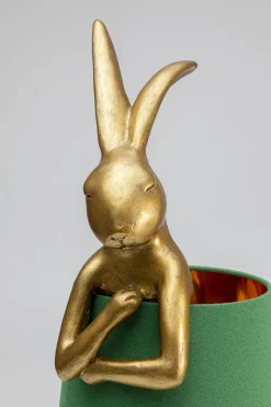KARE Design Pöytävalaisimet*Animal Rabbit Pupu Pöytävalaisin, Pupulamppu, Kulta/vihreä 68cm