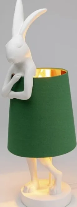 KARE Design Pöytävalaisimet*Animal Rabbit Pupu Pöytävalaisin, Pupulamppu, Valkoinen/vihreä 68cm
