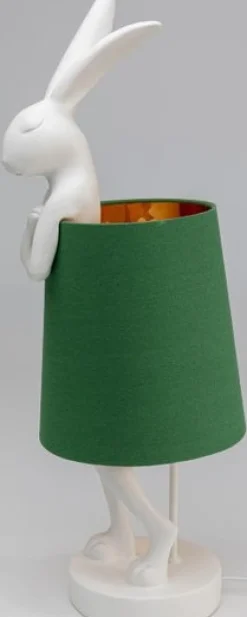 KARE Design Pöytävalaisimet*Animal Rabbit Pupu Pöytävalaisin, Pupulamppu, Valkoinen/vihreä 68cm