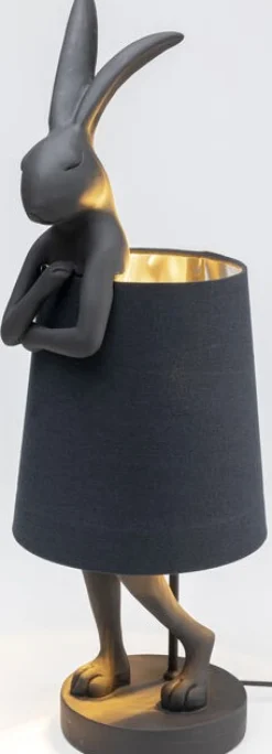 KARE Design Pöytävalaisimet*Animal Rabbit Pupu Pöytävalaisin, Pupulamppu, Matta Musta 68cm