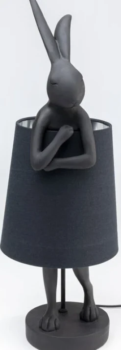 KARE Design Pöytävalaisimet*Animal Rabbit Pupu Pöytävalaisin, Pupulamppu, Matta Musta 68cm