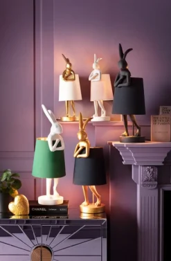 KARE Design Pöytävalaisimet*Animal Rabbit Pupu Pöytävalaisin, Pupulamppu, Kulta/valkoinen 50cm
