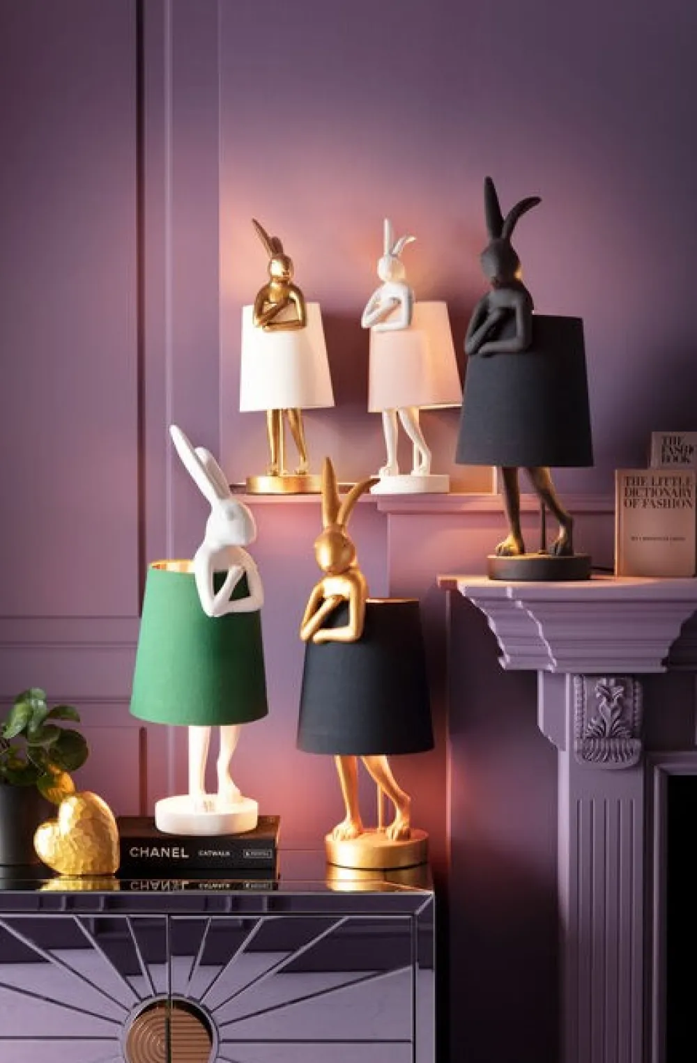 KARE Design Pöytävalaisimet*Animal Rabbit Pupu Pöytävalaisin, Pupulamppu, Kulta/valkoinen 50cm