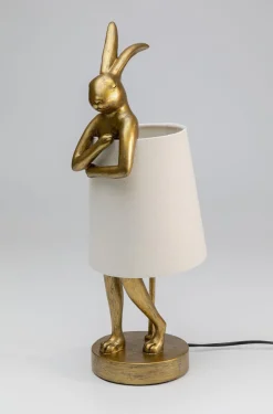 KARE Design Pöytävalaisimet*Animal Rabbit Pupu Pöytävalaisin, Pupulamppu, Kulta/valkoinen 50cm