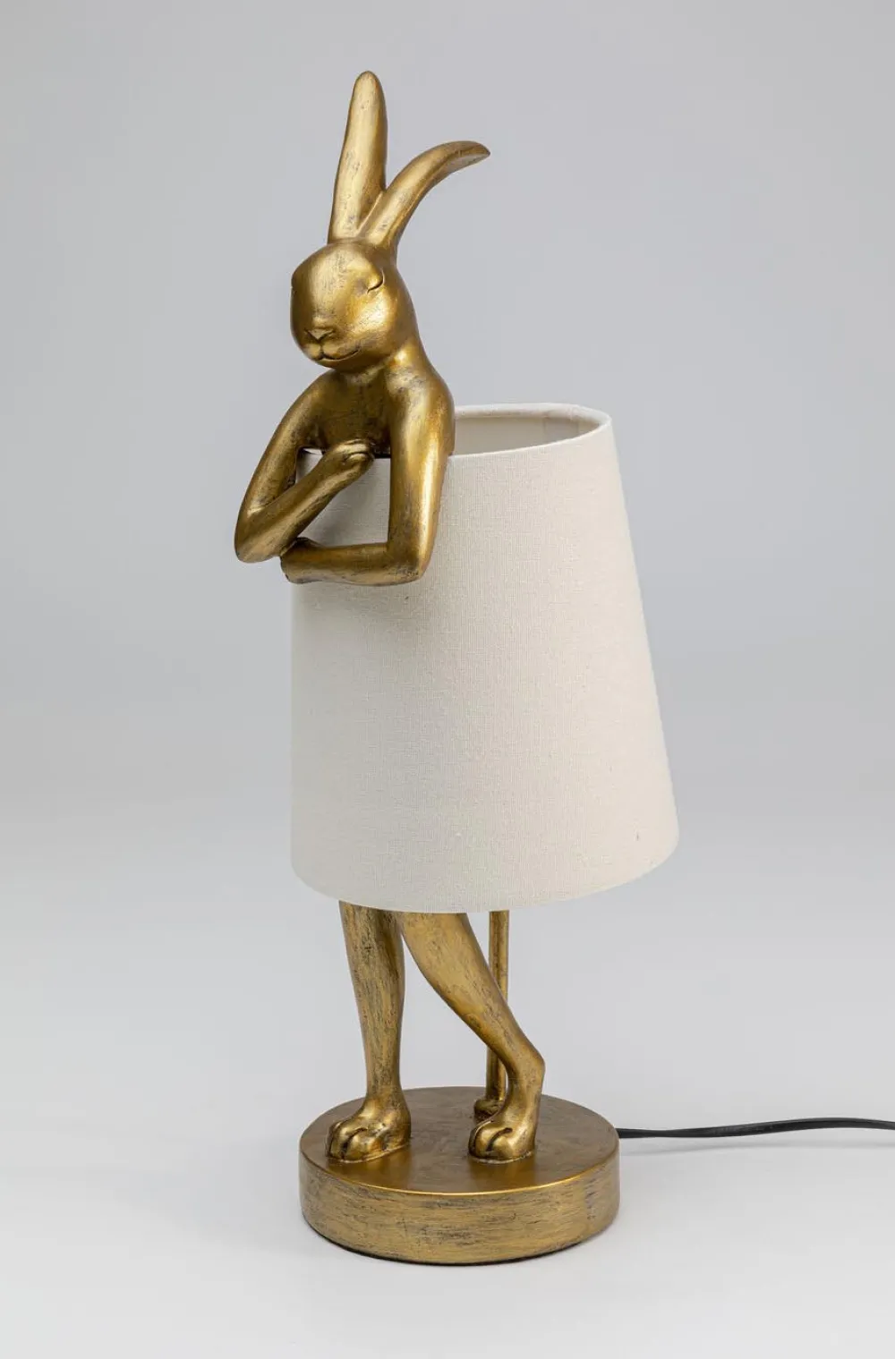 KARE Design Pöytävalaisimet*Animal Rabbit Pupu Pöytävalaisin, Pupulamppu, Kulta/valkoinen 50cm