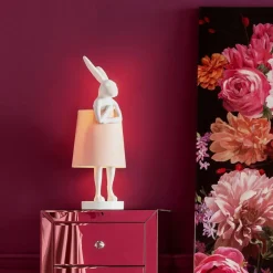 KARE Design Pöytävalaisimet*Animal Rabbit Pupu Pöytävalaisin, Pupulamppu, Valkoinen/roosa 50cm