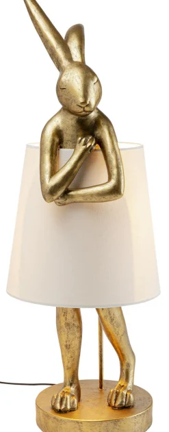 KARE Design Pöytävalaisimet*Animal Rabbit Pöytävalaisin, Pupu-lamppu Kulta/valkoinen 88cm