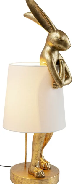 KARE Design Pöytävalaisimet*Animal Rabbit Pöytävalaisin, Pupu-lamppu Kulta/valkoinen 88cm
