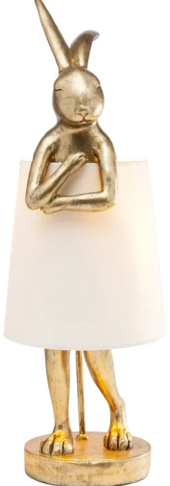 KARE Design Pöytävalaisimet*Animal Rabbit Pöytävalaisin, Pupu-lamppu - Kulta/valkoinen 68cm