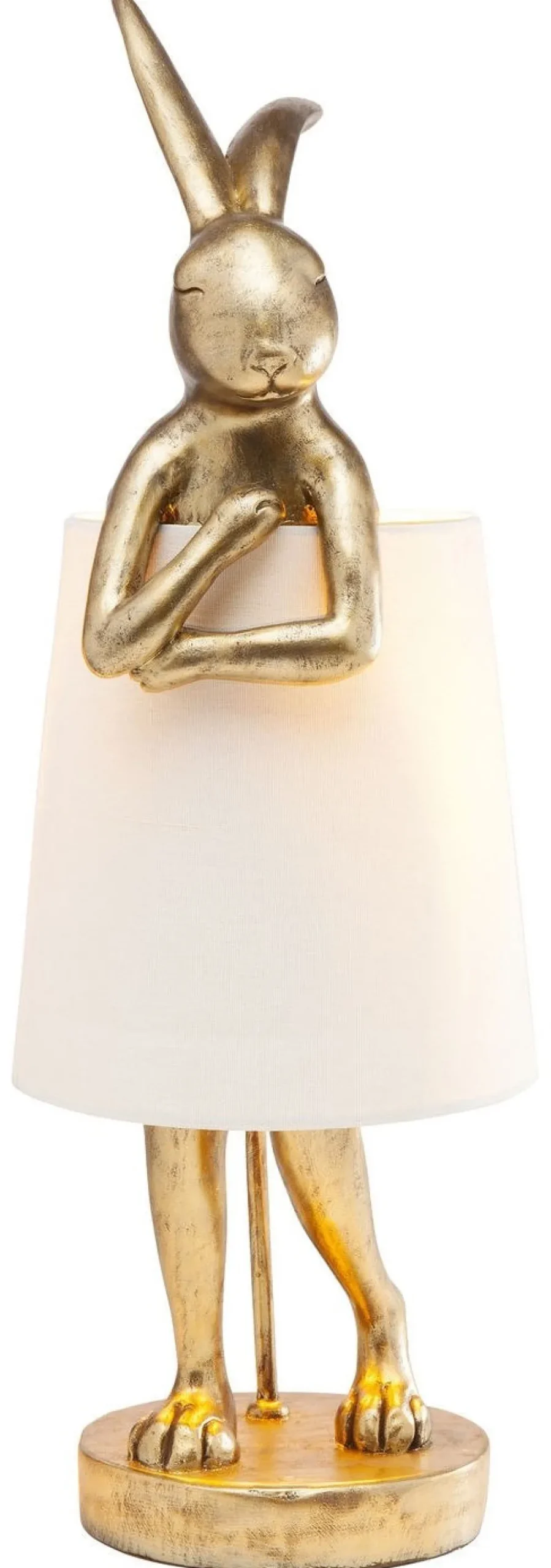 KARE Design Pöytävalaisimet*Animal Rabbit Pöytävalaisin, Pupu-lamppu - Kulta/valkoinen 68cm