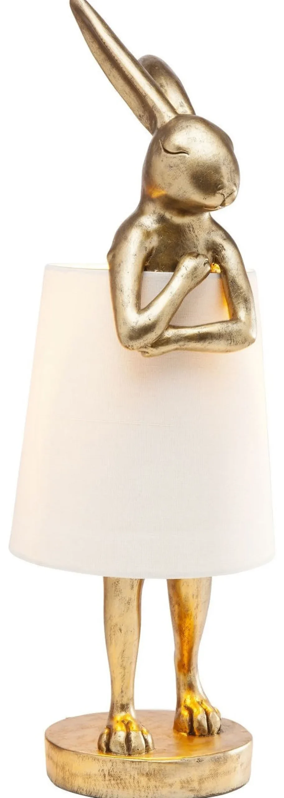 KARE Design Pöytävalaisimet*Animal Rabbit Pöytävalaisin, Pupu-lamppu - Kulta/valkoinen 68cm