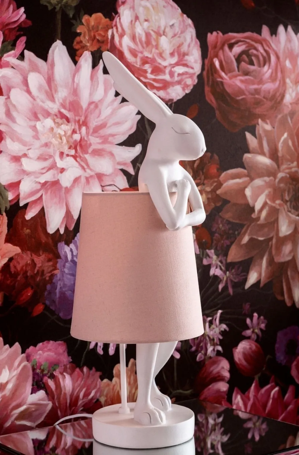 KARE Design Pöytävalaisimet*Animal Rabbit Pöytävalaisin, Pupu-lamppu - Vaaleanpun./valkoinen 68cm