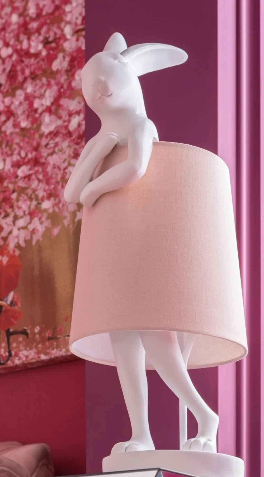 KARE Design Pöytävalaisimet*Animal Rabbit Pöytävalaisin, Pupu-lamppu - Vaaleanpun./valkoinen 68cm