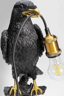 KARE Design Pöytävalaisimet*Animal Sitting Crow Varis Pöytävalaisin, Matta Musta 61cm