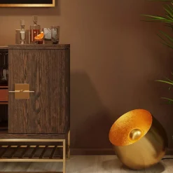 KARE Design Lattiavalaisimet*Apollon Smooth Gold Lattiavalaisin Ø50cm