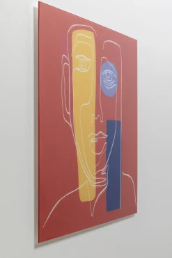 KARE Design Taulut*Art Face Lasitaulu, Punainen 100x100cm