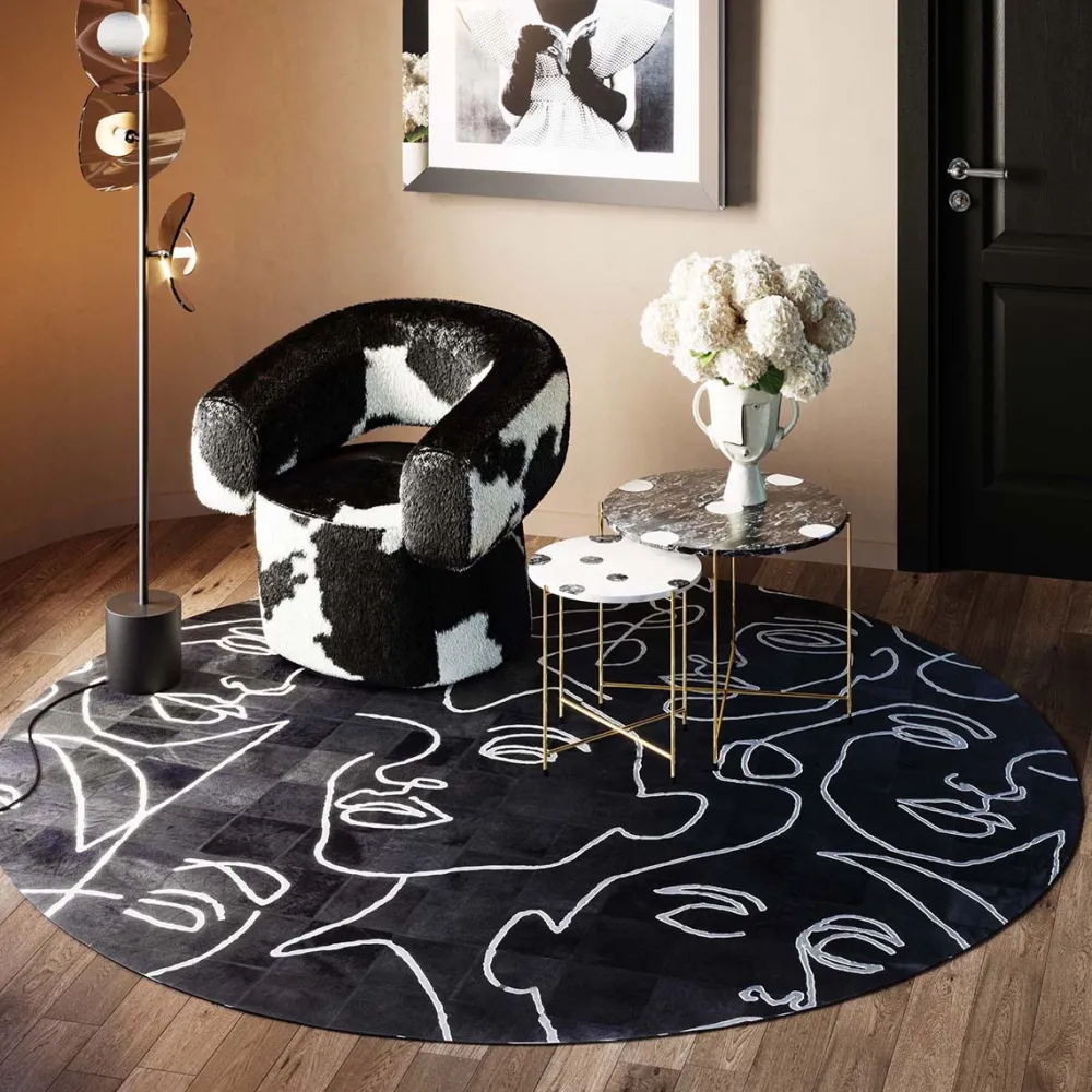 KARE Design Matot*Art Faces Pyöreä Matto Ø250cm