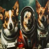 KARE Design Taulut|Olohuone*Astronauts Dogs Astronautti Koirat Lasitaulu 80x60cm