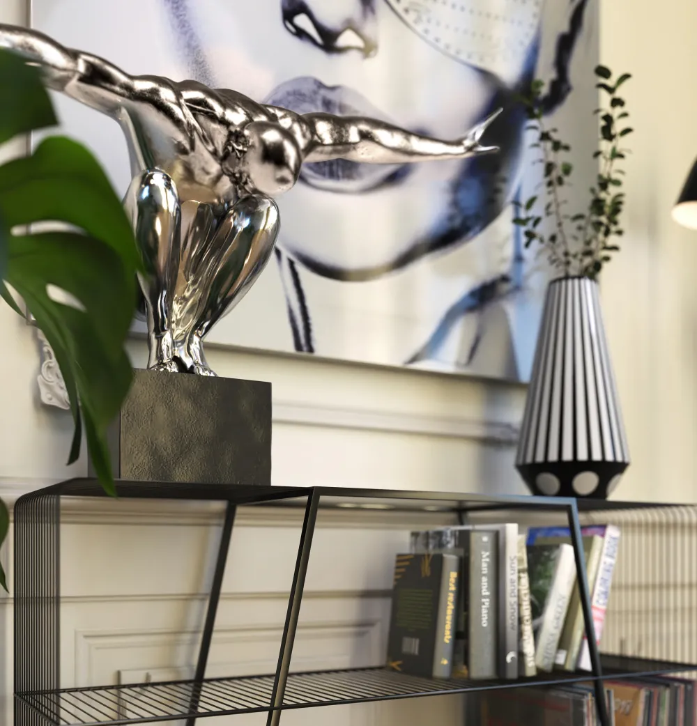 KARE Design Jalalliset Koriste-Esineet*Athlete XL Atleetti Koriste-esine, Patsas, Hopea