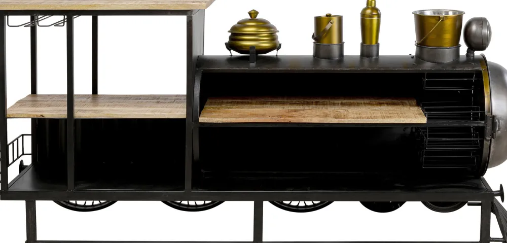 KARE Design Baarit*Bar Steamlock Baari Veturi, Teräs, Mangopuu 225cm