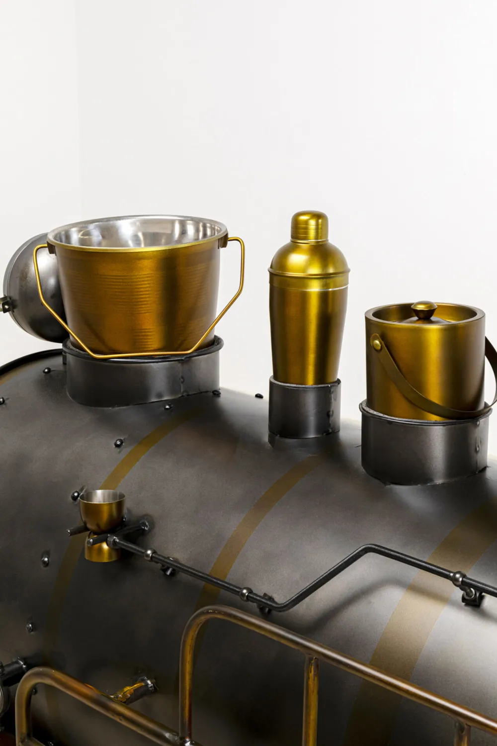 KARE Design Baarit*Bar Steamlock Baari Veturi, Teräs, Mangopuu 225cm