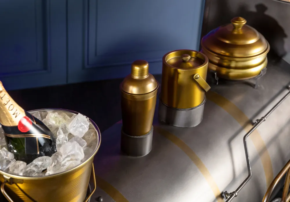 KARE Design Baarit*Bar Steamlock Baari Veturi, Teräs, Mangopuu 225cm