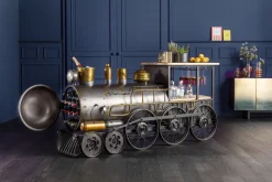 KARE Design Baarit*Bar Steamlock Baari Veturi, Teräs, Mangopuu 225cm