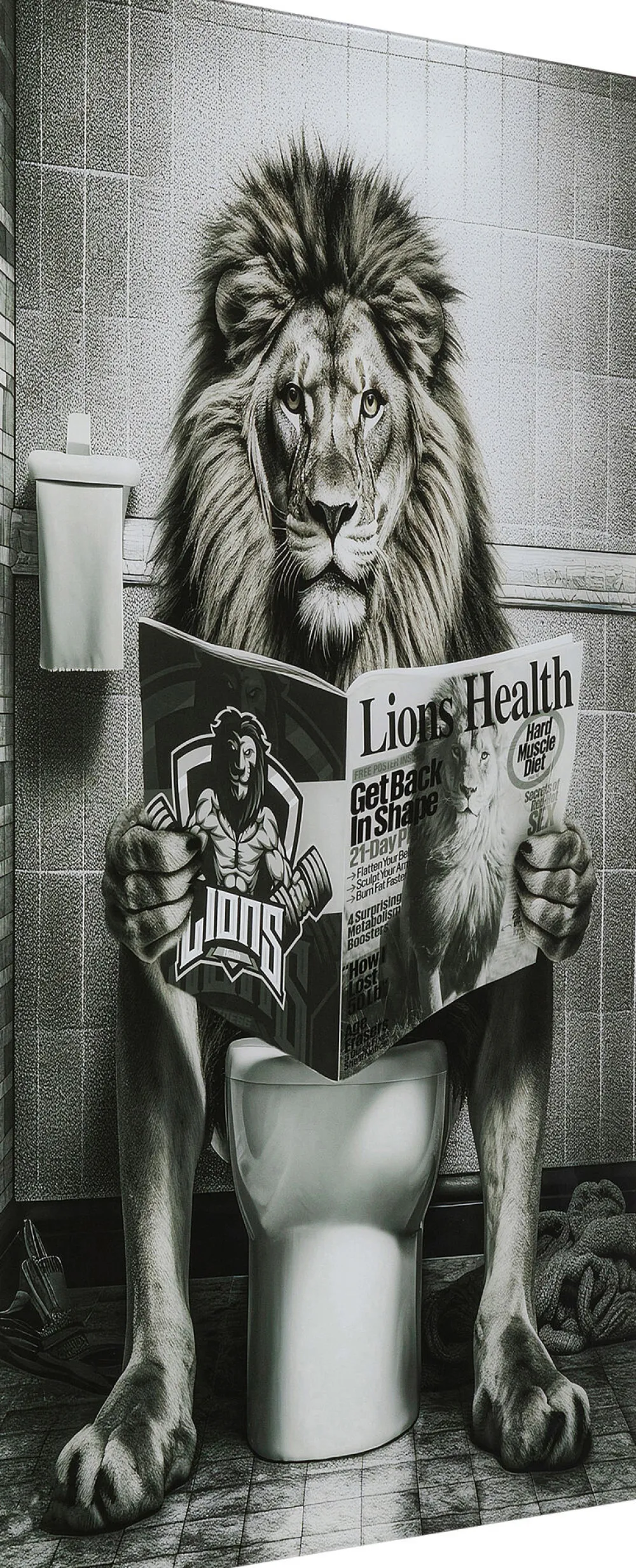 KARE Design Taulut|Olohuone*Bath Lion Leijona Lasitaulu 60x80cm